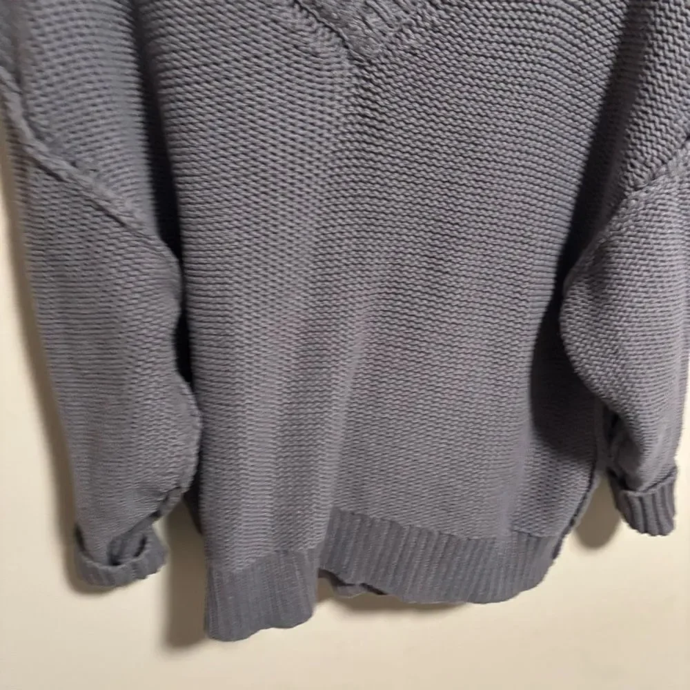 Free People Alli V-neck oversized Sweater Gray- Size XS